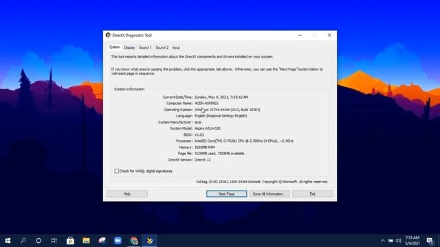HOW TO OPEN DXDIAG IN WINDOWS 10 (Computer System Information) смотреть онлайн