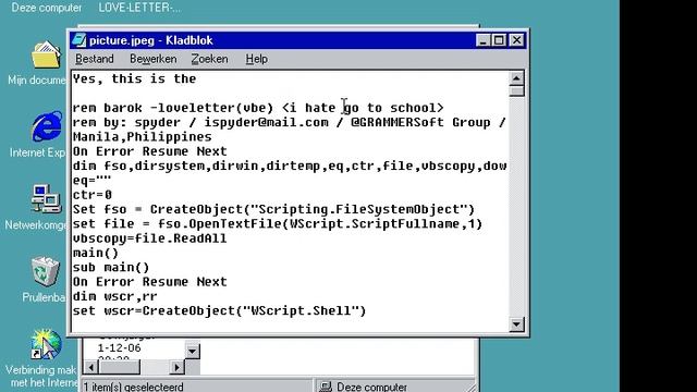 iloveyou-virus on Windows 98 SE смотреть онлайн