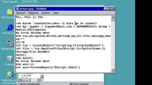 iloveyou-virus on Windows 98 SE