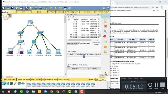 5.3.1.3 Packet Tracer - Identify MAC and IP Addresses #ProdiTIUMB смотреть онлайн
