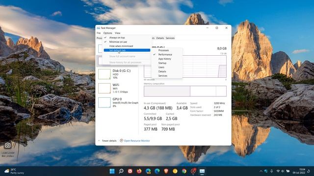 How to change the Task Manager default startup page on Windows 10 and 11 смотреть онлайн