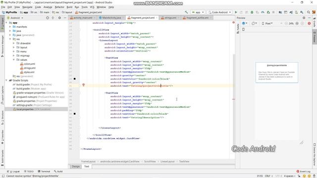 MY PROFILE APP | PART 4 | ANDROID STUDIO(version 3.5.3) | ANDROID FRAGMENTS || CARD VIEW || JEEVAN смотреть онлайн
