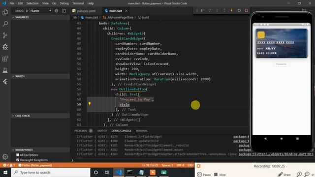 Flutter Payments : Card Details Fill UI Design смотреть онлайн