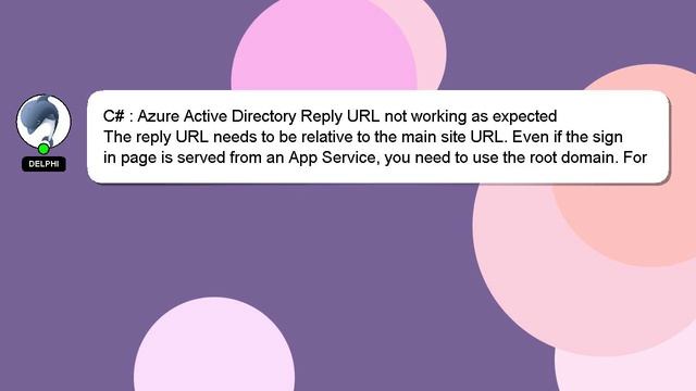 C# : Azure Active Directory Reply URL not working as expected смотреть онлайн