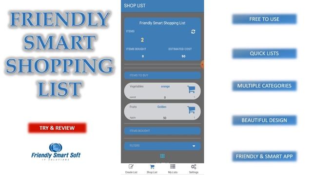 Friendly Smart Shopping List Review - Mobile App for Android and iOS - COMING THIS SPRING 2022 смотреть онлайн
