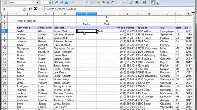 11-Concentenate Libre Office Calc - 1 column into 2 Back to 1 смотреть онлайн