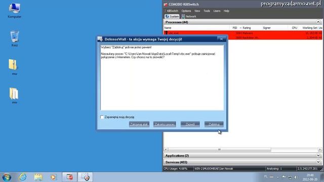 DefenseWall Personal Firewall 3.19 vs 10 malware samples - Test смотреть онлайн