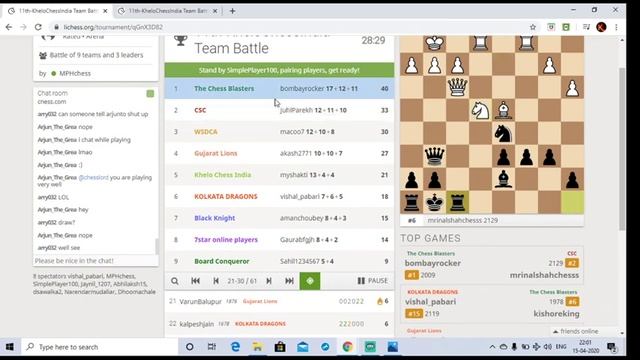 Khelo Chess India LiChess 11th Team Event смотреть онлайн