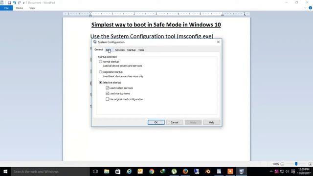 Opening into Safe Mode in Windows 10 смотреть онлайн