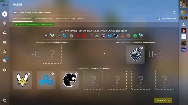 Challengers Stage RIO MAJOR 2022 CSGO Pick'Em Predictions (Road to Diamond Coin) смотреть онлайн
