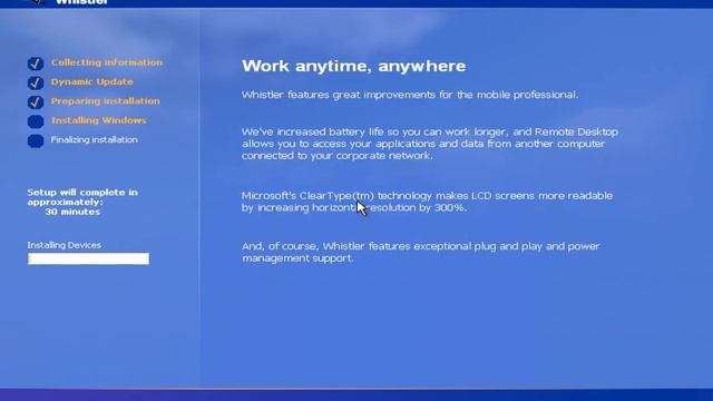 Обновление с Windows Whistler сборка 2428 до Windows Whistler сборка 2430 смотреть онлайн
