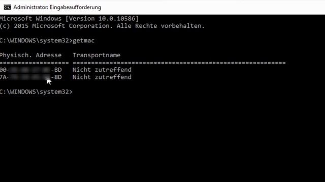Windows 10: MAC-Adresse anzeigen (Eingabeaufforderung) смотреть онлайн