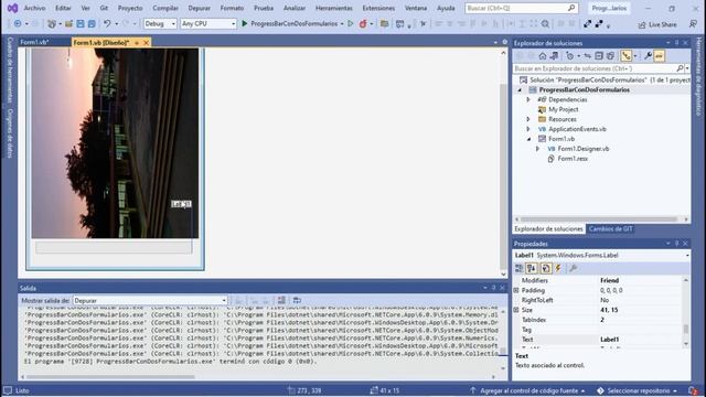 19 20 Ejemplo Windows form ProgressBar con dos formularios VB Net 2022 смотреть онлайн