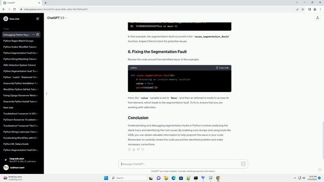python segmentation fault stack trace смотреть онлайн