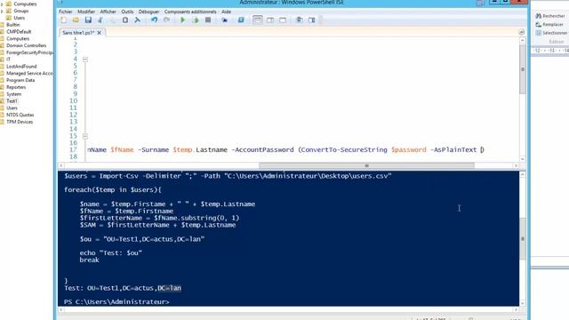 [POWERSHELL] Windows Server 2012 R2 - Importer utilisateurs fichier .CSV смотреть онлайн
