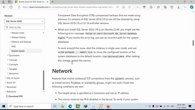MS SQL Server on Linux Known issues смотреть онлайн