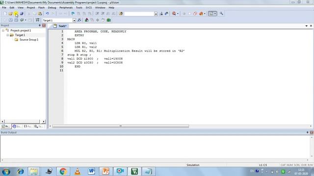 How to run a assembly program on keil uVision 4 for target device LPC2148 (ARM7TDMI-S) смотреть онлайн