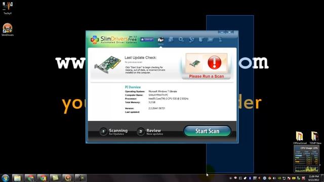 How to use Slim Drivers, driver update tool - video tutorial by TechyV смотреть онлайн