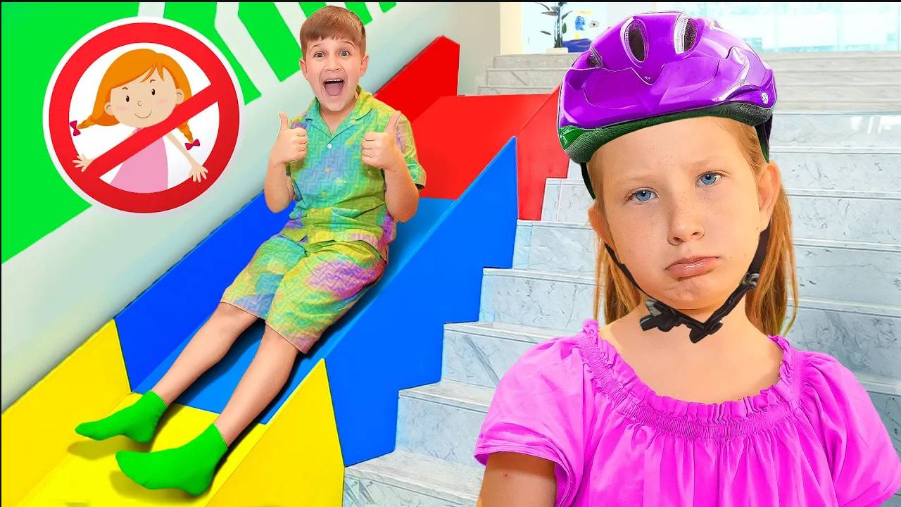 Roma i Przyjaciele zbudowali zjeżdżalnię na schodach смотреть онлайн