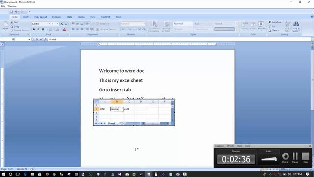 insert an excel sheet unto word doc by Gwiza смотреть онлайн