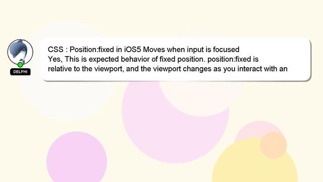 CSS : Position:fixed in iOS5 Moves when input is focused смотреть онлайн