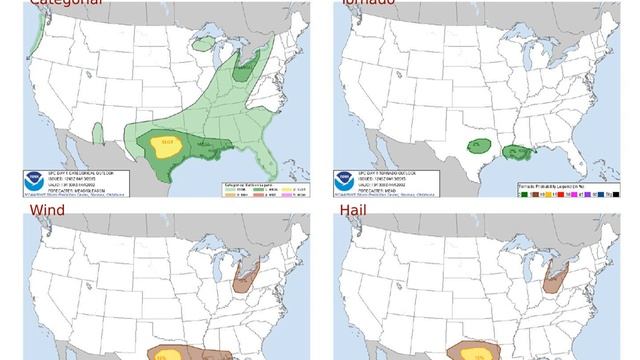 Severe Weather Maps for April 13, 2015 (Mon) - SPC Risk: SLGT смотреть онлайн