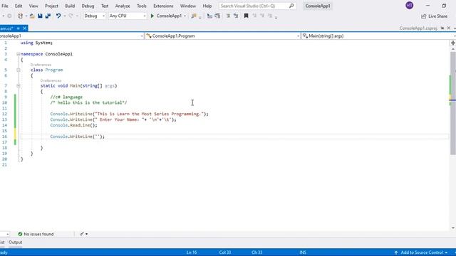 Console Based Basic | Input | Output | C# | VISUAL STUDIO смотреть онлайн
