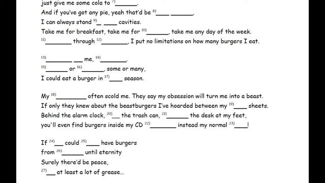 Free English Lessons with Music - The Moon Through My Window - Level 1, L5: "Ode to the Hamburger" смотреть онлайн
