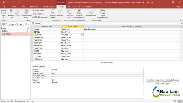Microsoft Access 2016 Bài 02: Thao tác cơ bản với TABLE смотреть онлайн
