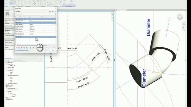 Revit MEP - Elbow Pipe Fitting with Adjustable Dimensions смотреть онлайн