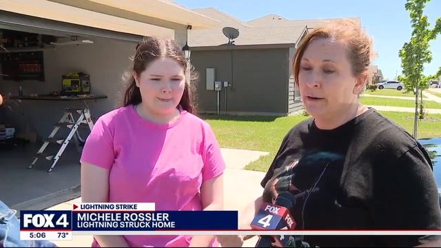 North Texas family had a fire break out after lightning struck their home during Monday's storms смотреть онлайн