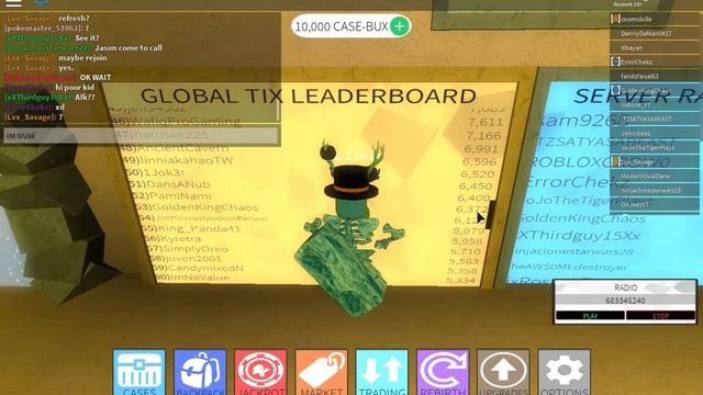 *NUMBER 53 ON GLOBAL TIX LEADERBOARDS* (Case Clicker) (ROBLOX) смотреть онлайн