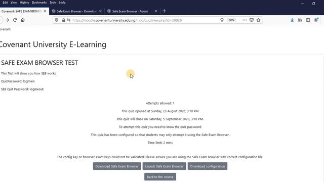 How to use SAFE EXAM BROWSER (SEB) for your quiz on Moodle смотреть онлайн
