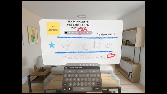 How to use the keyboard in the Apple Vision Pro freeform app walkthrough & review смотреть онлайн