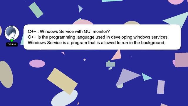 C++ : Windows Service with GUI monitor? смотреть онлайн