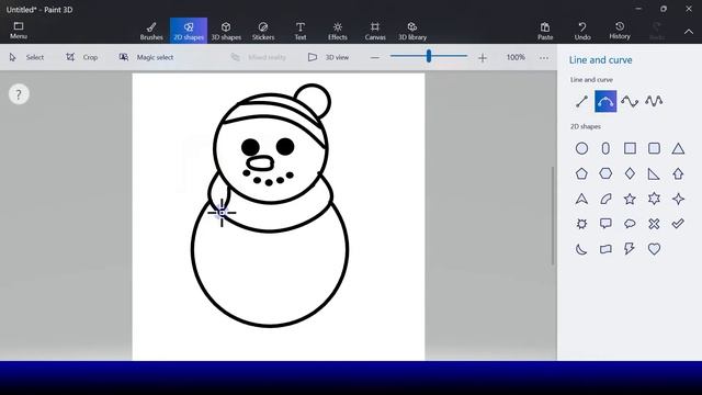 How to draw a Snowman in Microsoft Paint 3D | Digital Art for Kids смотреть онлайн