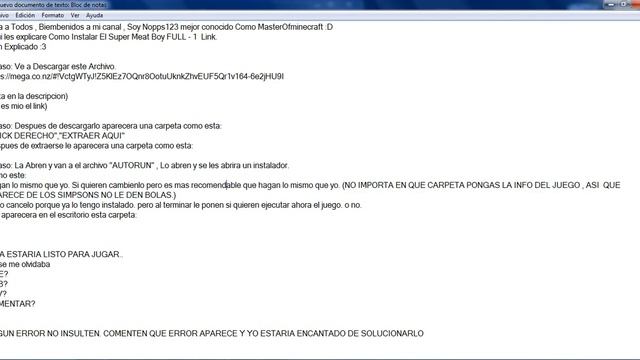 Tutorial De Como Instalar/Descargar Super Meat Boy 1 LINK FULL | Comenzamos Con los Tutoriales :D смотреть онлайн
