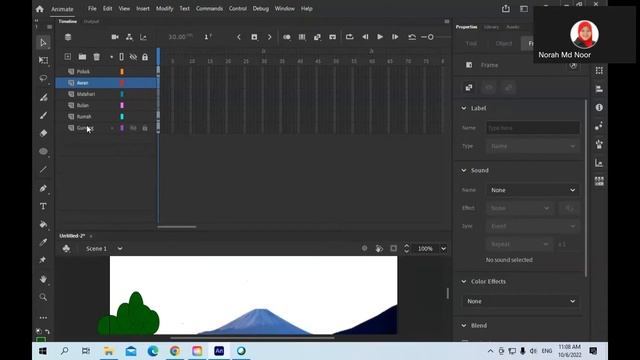 Adobe Animate CC 2020 - Sunrise animation using motion tween and shape tween (Bahasa Melayu) смотреть онлайн