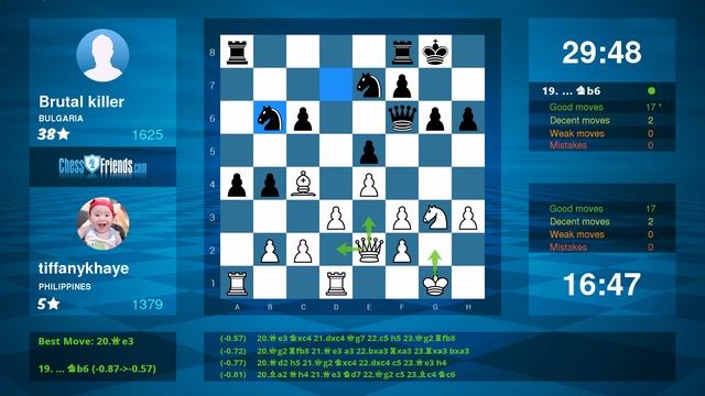 Chess Game Analysis: tiffanykhaye - Brutal killer : 0-1 (By ChessFriends.com) смотреть онлайн