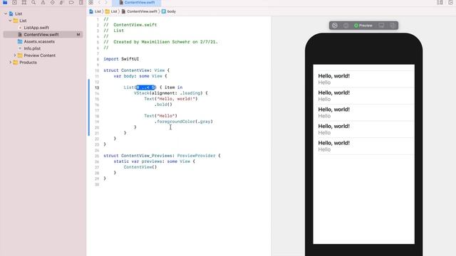 How to make a list in Swift UI смотреть онлайн