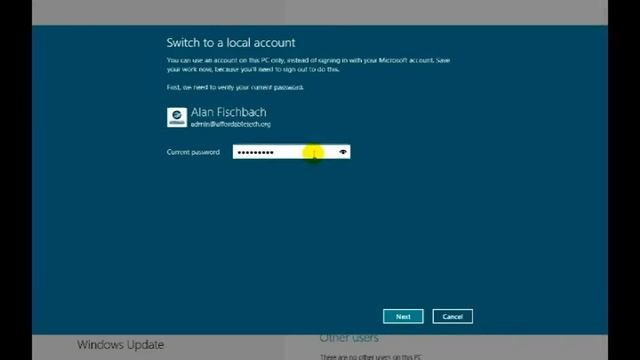 Change login to local account in Windows 8 смотреть онлайн