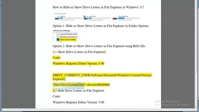 Hide/Show Drive Letters in File Explorer in Windows 11 смотреть онлайн