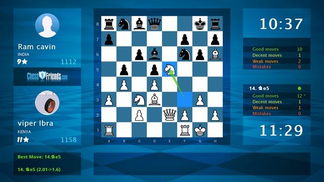 Chess Game Analysis: viper Ibra - Ram cavin : 1-0 (By ChessFriends.com) смотреть онлайн