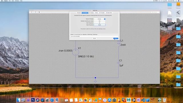 RLC Series Using LT Spice on a Mac смотреть онлайн
