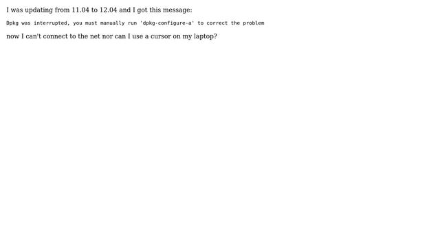 Ubuntu: Dpkg was interrupted, you must manually run 'dpkg-configure-a' to correct the problem смотреть онлайн