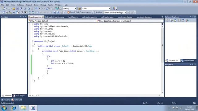 ASP.NET 4.0 Essential Skills Lesson 7-6: Use try and catch to handle errors смотреть онлайн