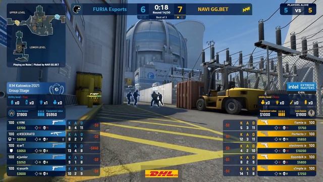 CS:GO - NAVI GG.BET vs FURIA [Nuke] Map 2 - IEM Katowice 2021 - Group B смотреть онлайн