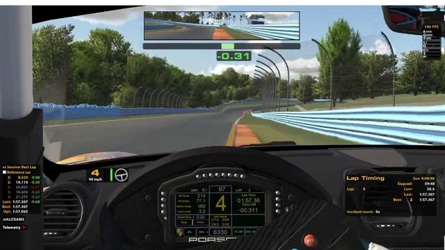iRacing: Watkins Glen Porsche GT4 Max BOP penalty 1.56.964 смотреть онлайн