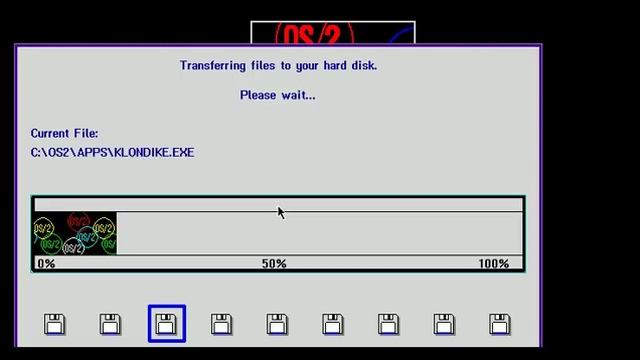 IBM OS/2 2.11 installation on Qemu 0.15 смотреть онлайн