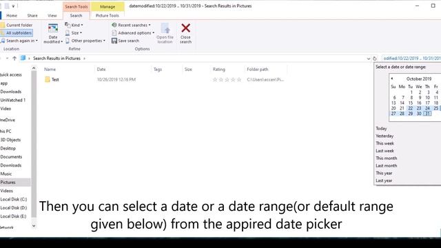 How to find folders or any files by Date - Windows
